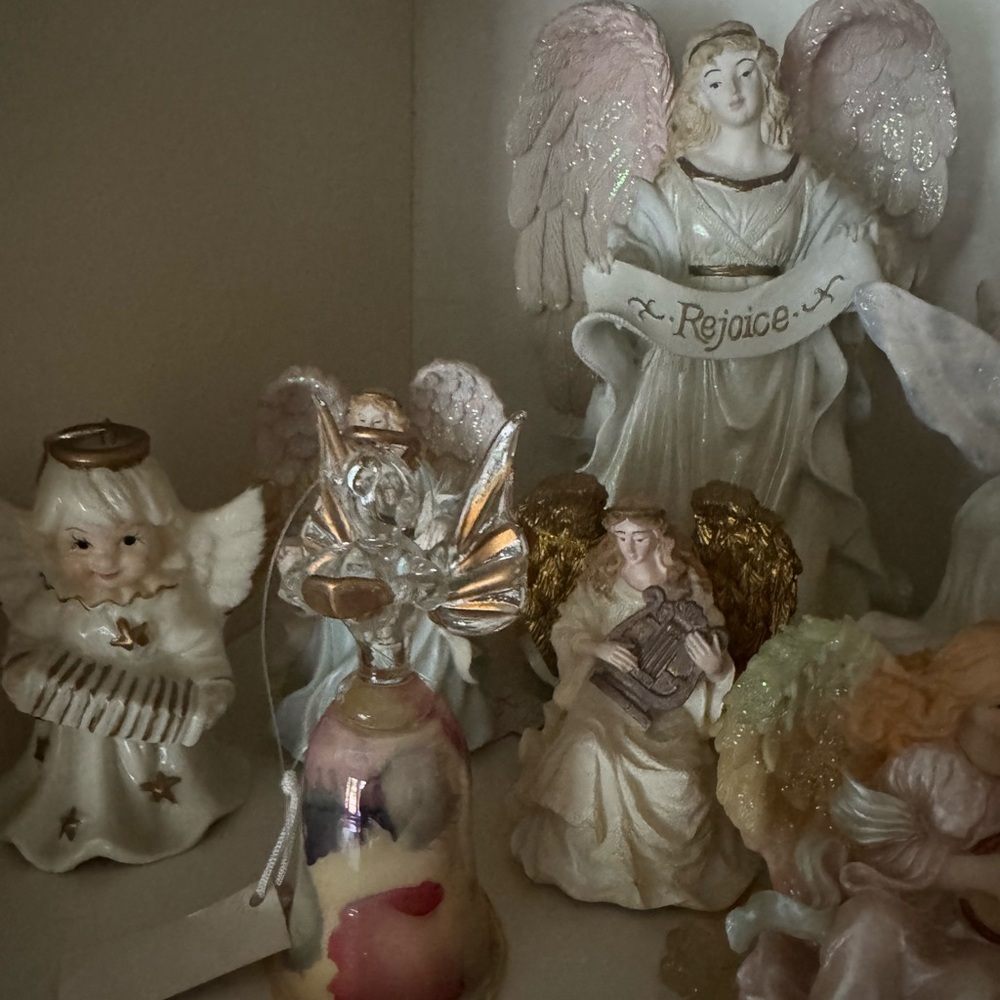 Assorted Decorative Angel Figurines - Pink, Gold, Cream